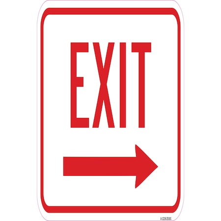 Signmission Enter- Exit Signs-Exit With Right Arrow Sign, Heavy-Gauge Aluminum, 12" H, 18" L, A-1218-25181 A-1218-25181